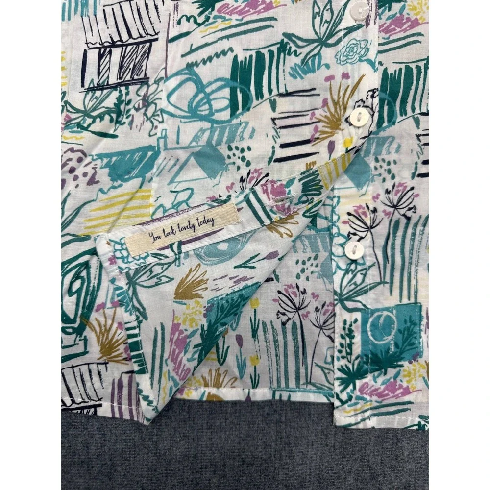 Seasalt Cornwall Rushmaker Shirt Organic Cotton Garden Studio Sketch Chalk US 10